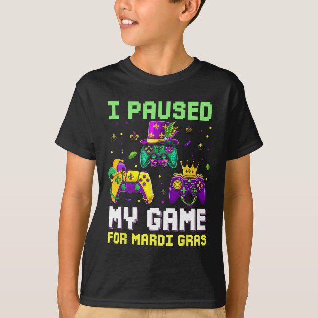 T-shirt Pause Mon Jeu Pour Mardi Gras Jeu Vidéo Mardi Gra (Devant)