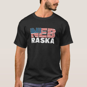 T-shirt Pavillon américain Nebraska Patriotique Centre Oue