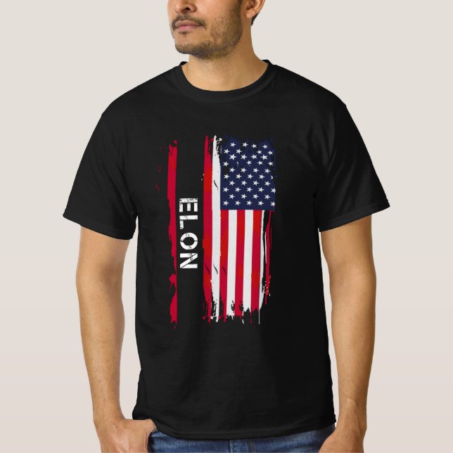 T-shirt Pavillon Elon Vintage Font USA (Devant)