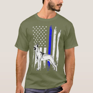 T-shirt Pavillon US de la ligne Bleu Mince Malinois K9