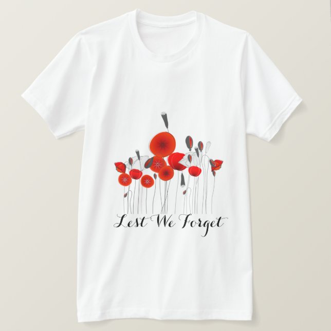 T-shirt Pavot de rouge de jour de souvenir (Design devant)
