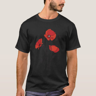 T-shirt Pavot rouge Fleur Rouge Pavot botanique