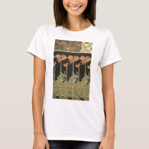 T-shirt Pavots vintages de Nouveau d'art populaire