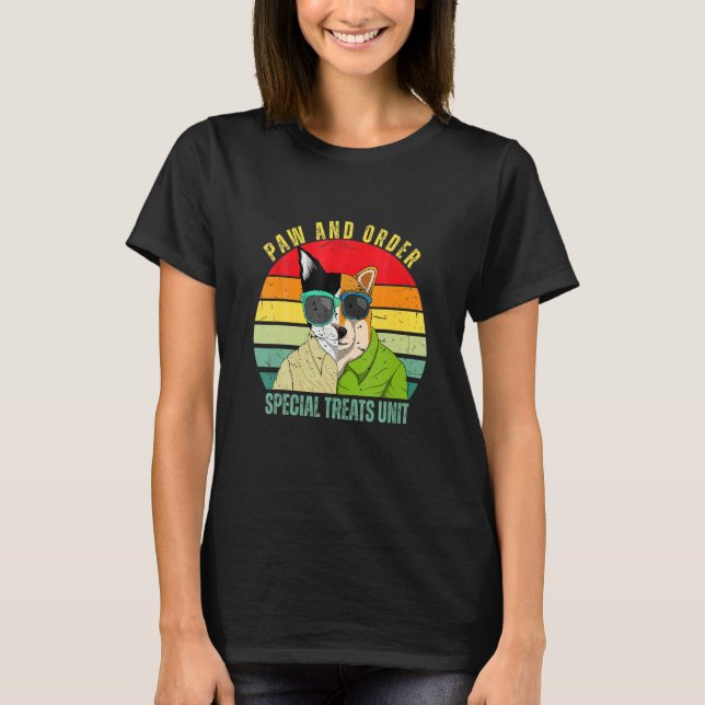 T-shirt Paw And Order Special Feline Unit Pets Raining Dog (Devant)