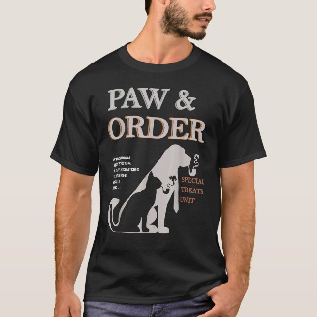 T-shirt Paw and Order Unité Féline Spéciale Formation pour (Devant)