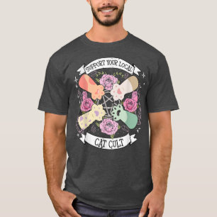 T-shirt Paw Chat Support Votre Cult Chat Local Funny Kawai