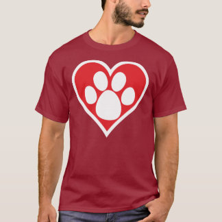 T-shirt Paw Chien Coeur (foncé)