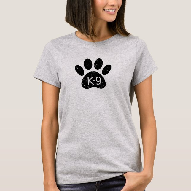 T-shirt Paw Chien en Perdu Grunge K-9 (Devant)