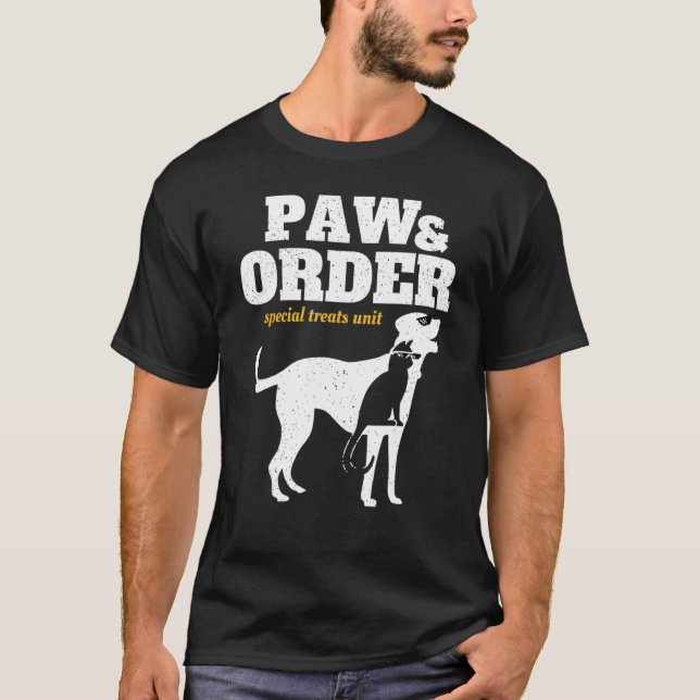 T-shirt Paw Et Commander Unité Feline Spéciale Animaux Chi (Devant)