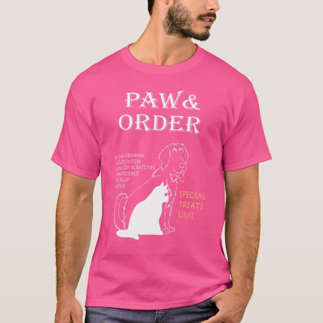 T-shirt Paw Et Commandez Unité Feline Spéciale Animaux De  (Devant)