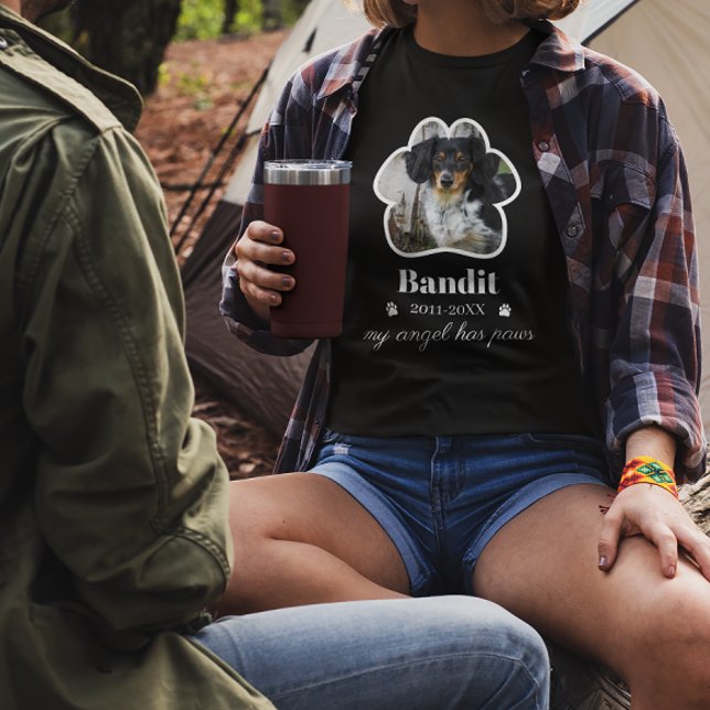 T-shirt Paw Frame Pet Photo Ajouter un nom Memorial (Créateur téléchargé)