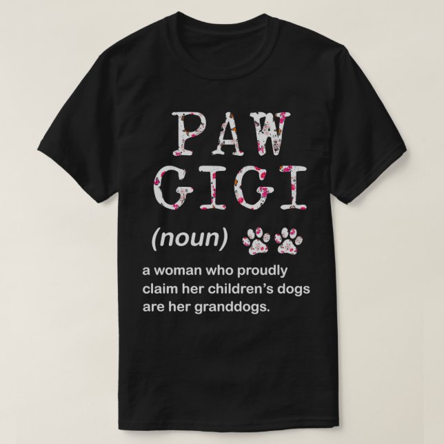 T-shirt Paw Gigi Chien Grandma Femmes pour la Mère de Noël (Design devant)