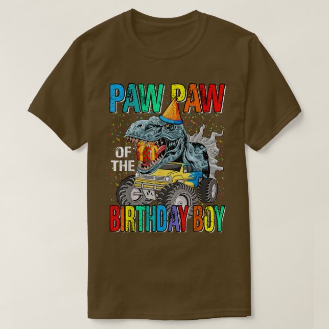 T-shirt Paw Paw De L'Anniversaire Garçon Monster Camion Di (Design devant)