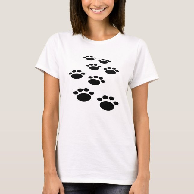 T-shirt Paw Paw Trail pour animaux de compagnie caricaturé (Devant)