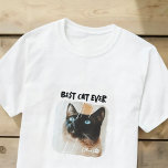T-shirt Paw photo Cool de Meilleur Chat Ever pour animaux<br><div class="desc">Ce design simple et moderne est composé d'une typographie de script simple et moderne. Ajoutez une photo d'animal de compagnie personnalisée.</div>