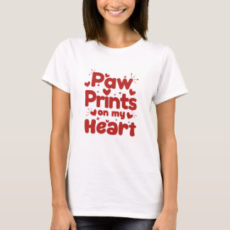 T-shirt Paw Prints on My Heart Cute Dog Lover Design