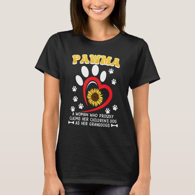T-shirt PAWMA Chien Granny Chien Aimer Chien Propriétaire  (Devant)