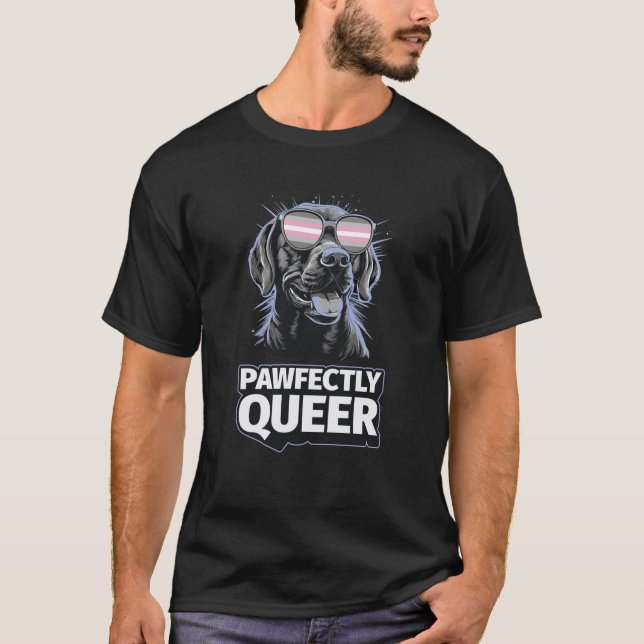 T-shirt Pawparfaitement Queer Labrador Avec Lunettes de so (Devant)