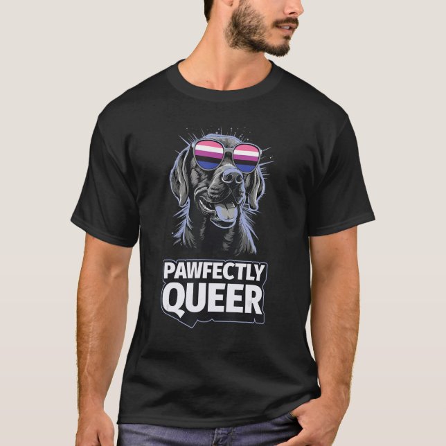 T-shirt Pawparfaitement Queer Labrador Avec Lunettes de so (Devant)