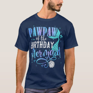 T-shirt Pawpaw De La Famille De Sirènes D'Anniversaire Cor