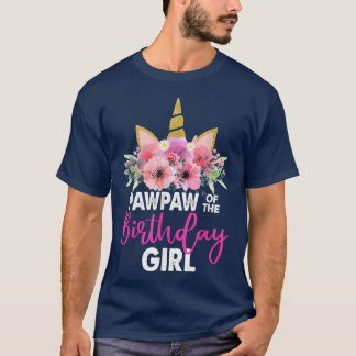 T-shirt Pawpaw De L'Anniversaire Fille Père Cadeau Unicorn