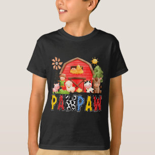 T-shirt Pawpaw Ferme Rouge Vache Anniversaire Garçon Famil