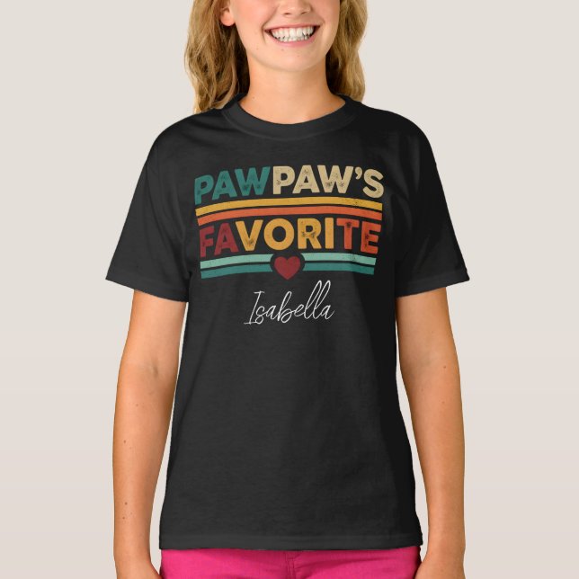 T-shirt Pawpaw's Favorite Retro Simple Modern Script Name (Devant)