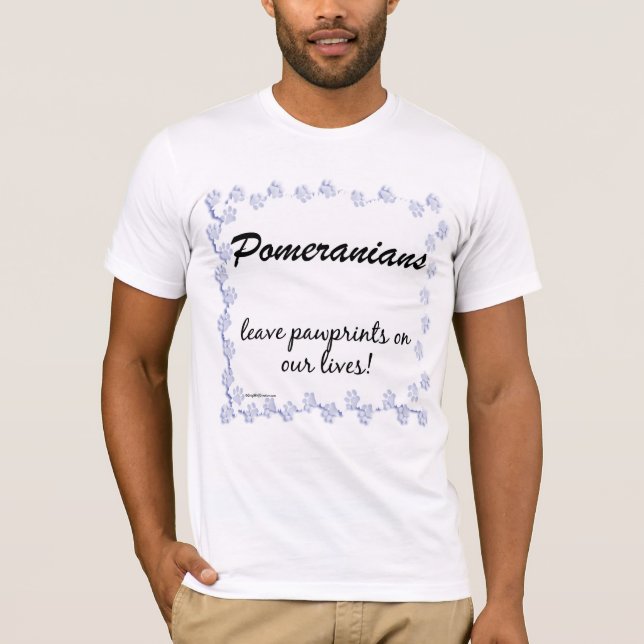 T-shirt Pawprints de Poméranie (Devant)
