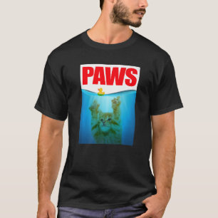 T-shirt PAWS Adorable Chaton Chat Et Canard En Caoutchouc