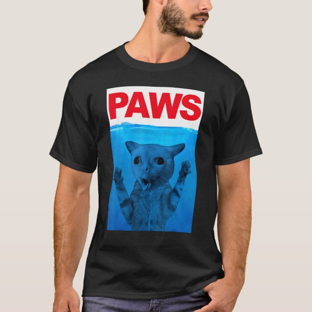 T-shirt Paws Cat Meme Humor Kitty  Cats Dads Mom (Devant)