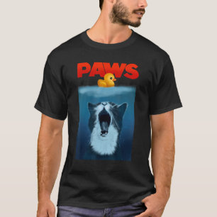 T-shirt PAWS Chat Et Canard Jaune En Caoutchouc Cute Kitte