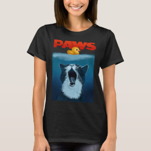 T-shirt PAWS Chat Et Canard Jaune En Caoutchouc Cute Kitte