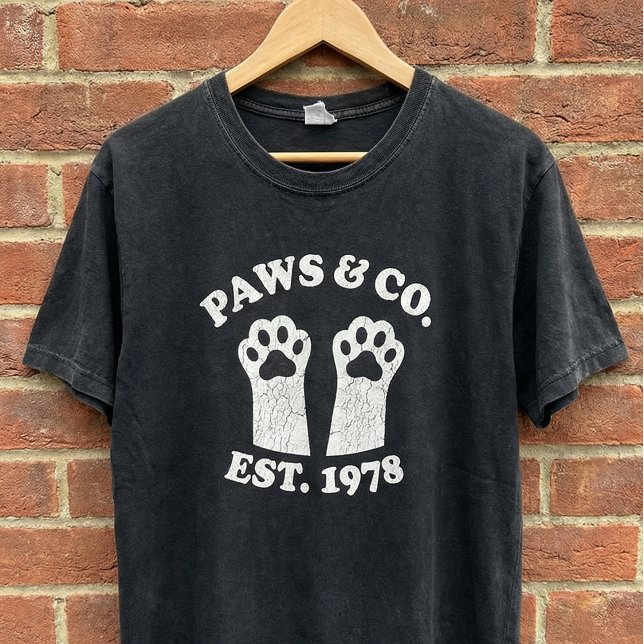 T-shirt Paws & Co Établ. 1978 Empreinte de Patte de Chien  (Créateur téléchargé)