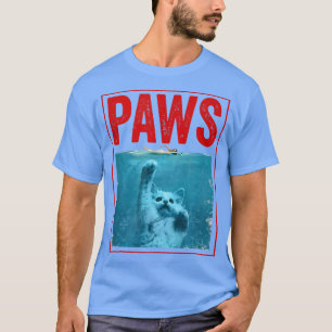 T-shirt PAWS Drôle Chat Kitten Pour Requin Et Amoureux de 