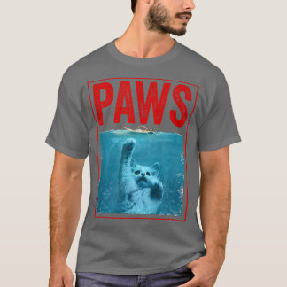 T-shirt PAWS Drôle Chat KittenPour Requin Et Amoureux de l