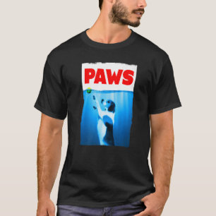 T-shirt Paws Jaws Chien Et Tennis Ball Pour Les Hommes Fon