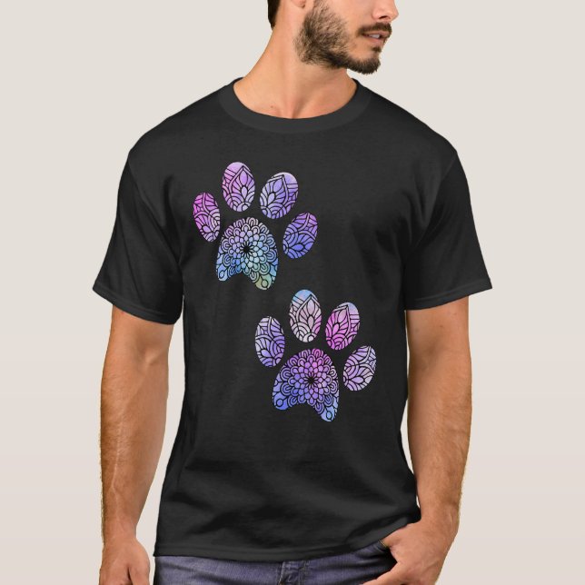 T-shirt Paws Mandala Design 3 - Amusants (Devant)