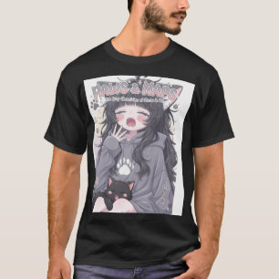 T-shirt Paws & Naps Fille Anime et Chat Ambiance Rue