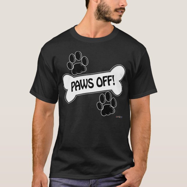 T-shirt Paws Off! - pattes noires (Devant)