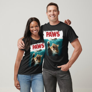 T-shirt PAWS Parodie Souris Chat Humoristique Chat Chasse 