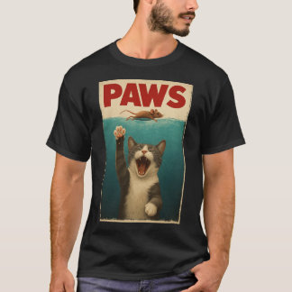 T-shirt PAWS Parodie Souris Chat Humoristique Chat Chasse 