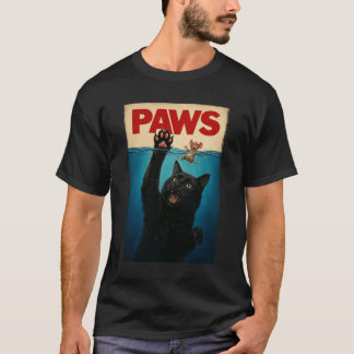 T-shirt PAWS Parodie Souris Chat Humoristique Chat Chasse 