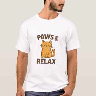 T-shirt Paws & Relax – Funny Cat Meme Graphic