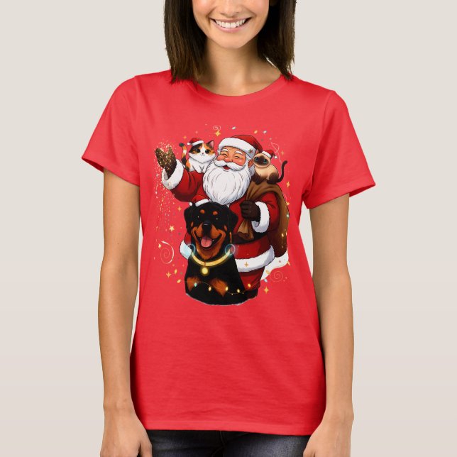 T-shirt Pawsitively Enchanted: Santa’s Magical Pet Moment (Devant)