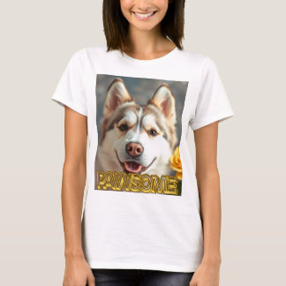 T-shirt PAWsom! Cute Husky Tee