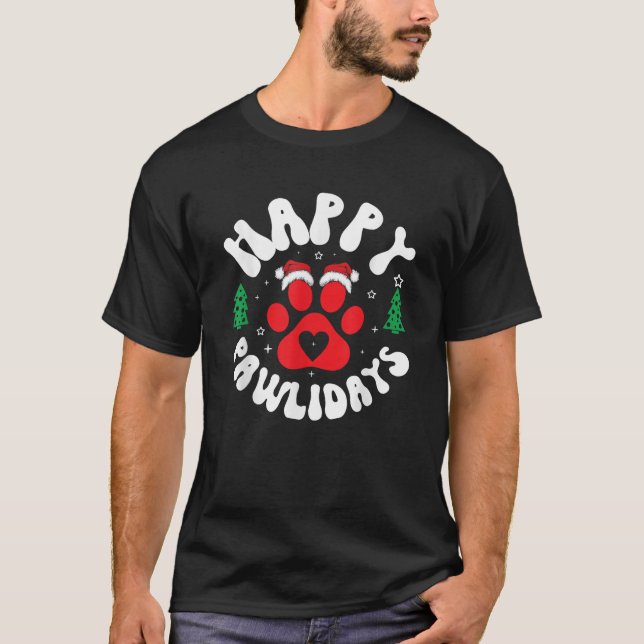 T-shirt Pawtastic Pets Apparel Unisex Adults Happy Pawlida (Devant)