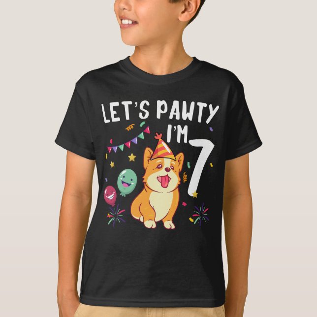 T-shirt Pawty, j'ai 4 ans (Devant)