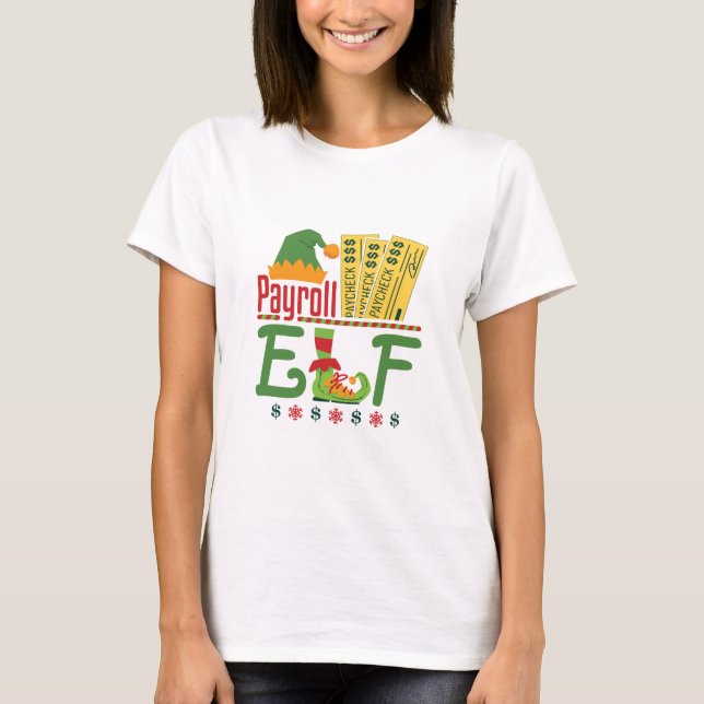 T-shirt Payroll Elf Noël commis de paye Gestionnaire (Devant)