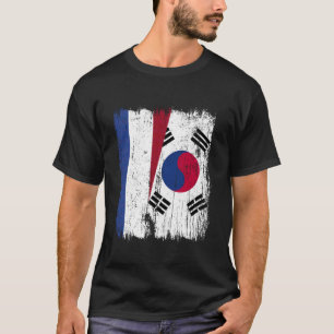 T-shirt Pays-Bas Corée du Sud Demi-Drapeau néerlandais sud