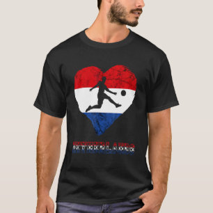 T-shirt Pays-Bas Dutch Soccer Heart Nederland Drapeau Dutc